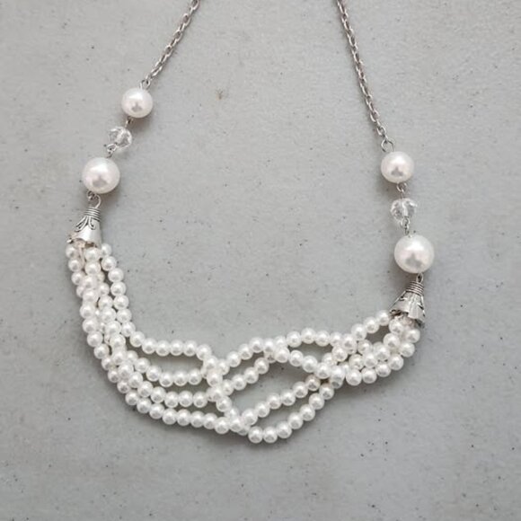 Brand Unknown Jewelry - Faux Pearl Necklace, 21 1/2" Long with 2 1/2" extender.